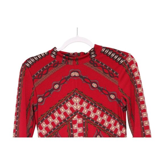 Free People Mini Dress XS Boho Gypsy Long Sleeve Knit Hippie Festival Stretch - Picture 3 of 14